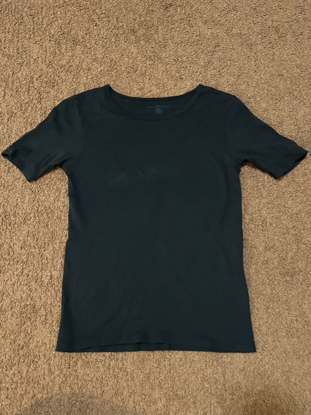 Brandy Melville Short-Sleeve Crewneck Top - Navy Blue